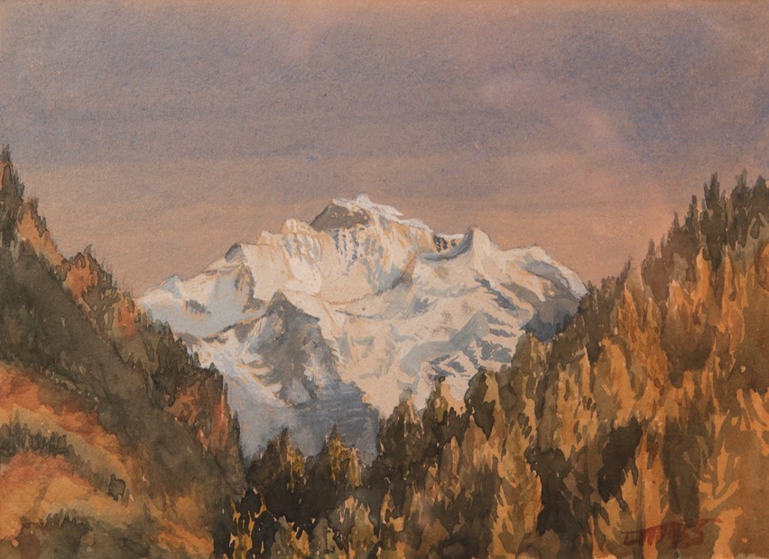 F M B Smith Snow Covered Mountain Unframed Final