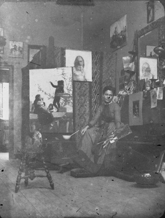 Mary in studio 1890
